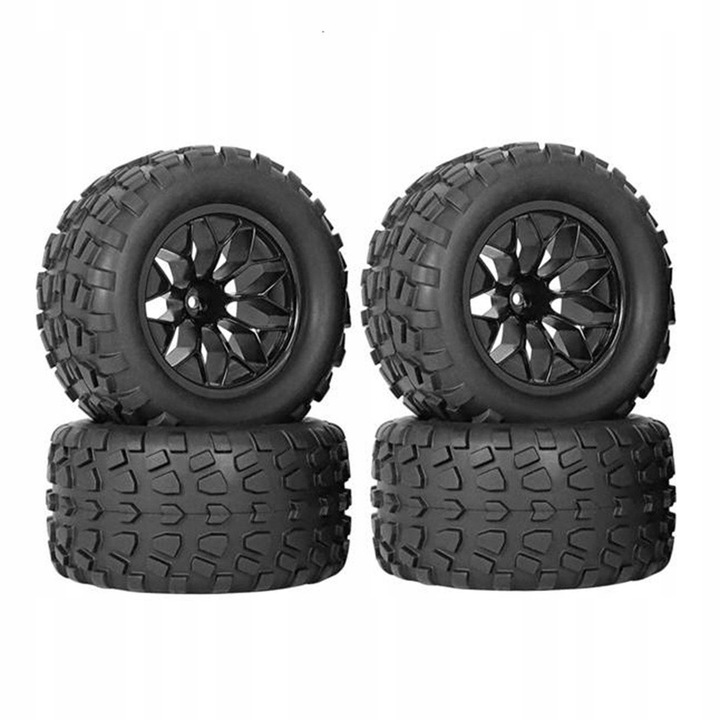 4x Koła i opony RC Dia 12.8cm 12mm Hex 1/10 Opony z kołem obręczy koła