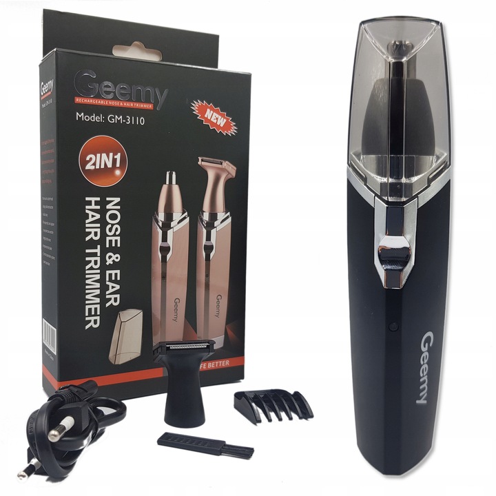 TRYMER MASZYNKA GOLARKA DO NOSA USZU BRODY BRWI GEEMY 2w1 SOLIDNA