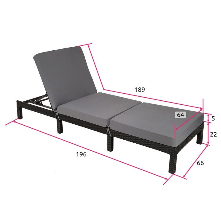 Leżak ogrodowy polirattan Sofia
