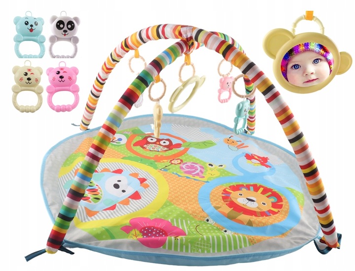 Mata Edukacyjna Miękka Interaktywna Grzechotki Lusterko