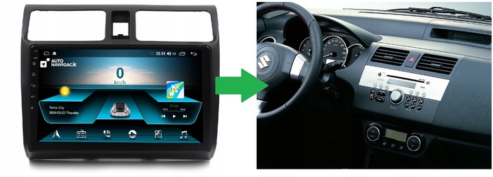RADIO NAWIGACJA GPS SUZUKI SWIFT 2004-2010 ANDROID