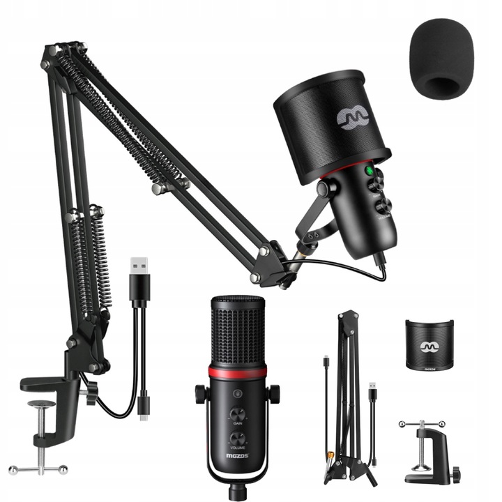 MOZOS MKIT-GX MIKROFON DO KOMPUTERA USB GAMINGOWY POJEMNOŚCIOWY