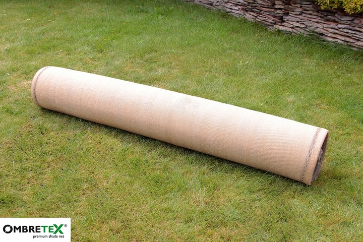 Siatka Cieniująca Maskująca 1,2x20m Na Balkon Ogrodzenie Płot Beżowa UV