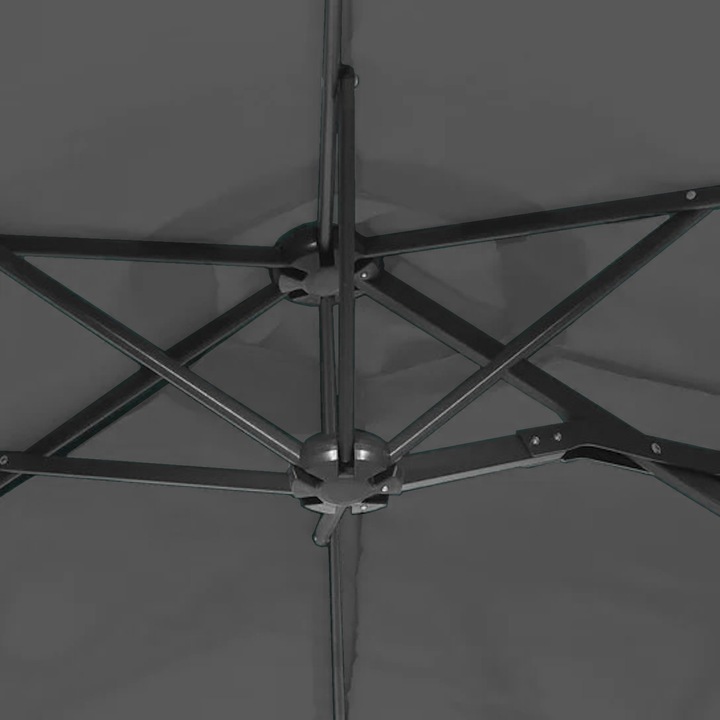 PARASOL ogrodowy DUŻY SKŁADANY SOLIDNY z WYSIĘGNIKIEM i FALBANĄ + POKROWIEC