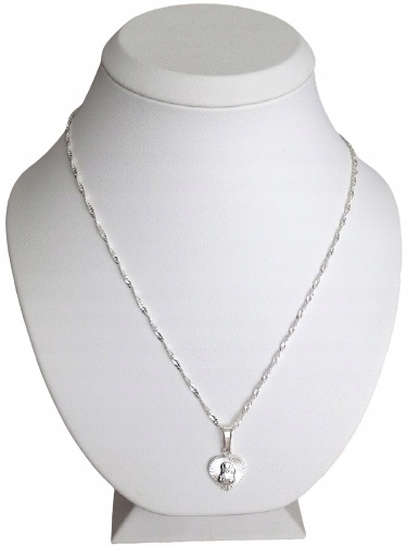 Łańcuszek Srebrny Komunijny Medalik KOMUNIA Komplet (na PREZENT / Chrzest )