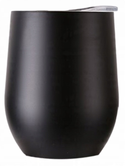 Kubek termiczny do picia yerba mate kawy herbaty z pokrywką czarny 350ml