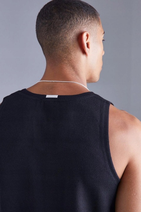 3D6A76 P28 BOOHOOMAN CZARNA KOSZULKA Z TEKSTURĄ L