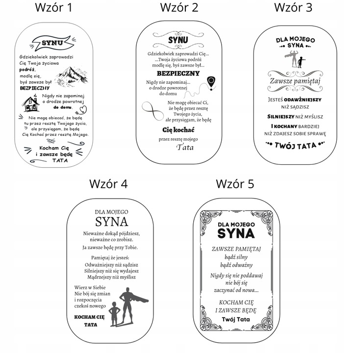 Srebrny Nieśmiertelnik Grawer Prezent dla Syna od Taty Naszyjnik Męski BOX