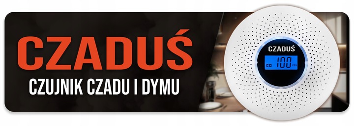 Czujnik czadu dymu bezprzewodowy JKD-512COM certyfikowany detektor alarm