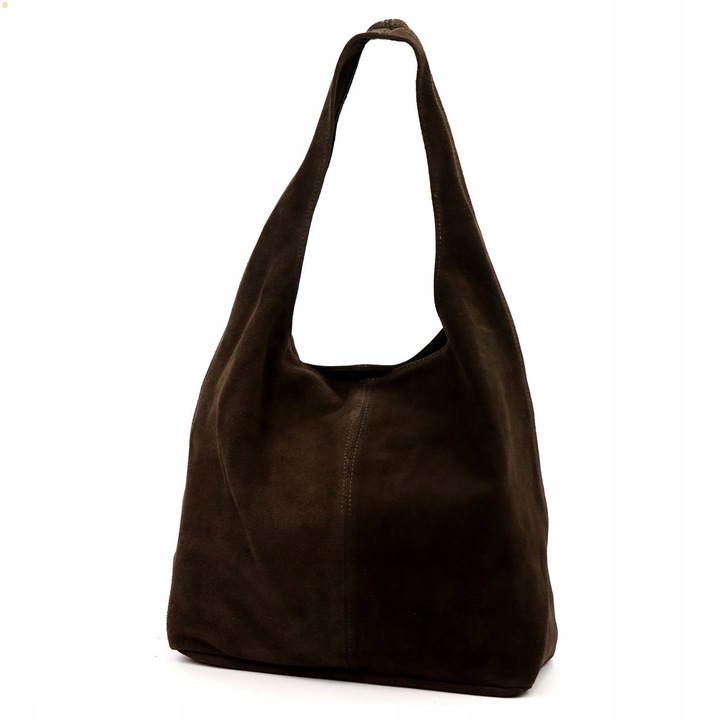 CZEKOLADOWA ZAMSZOWA TOREBKA WOREK BRĄZOWA TOREBKA ZAMSZ NATURALNY ZAMEK A4