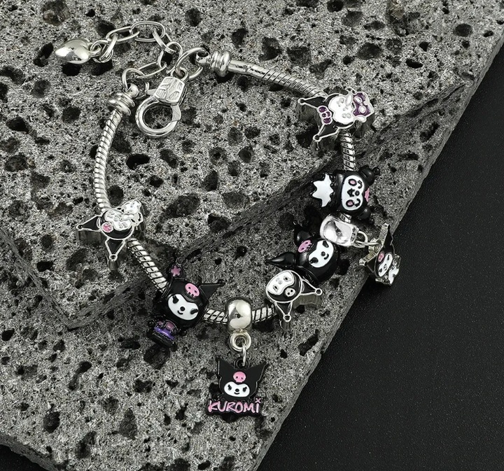 Bransoletka Modułowa Kotek Hello Kitty Kuromi Zawieszka Charms Cześć Kotku