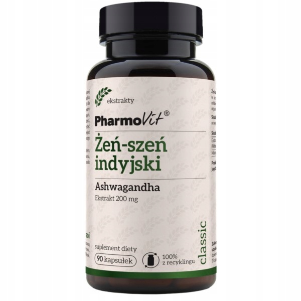 Ashwagandha Żeń-szeń indyjski 4:1 400 mg 90 kaps | Classic Pharmovit