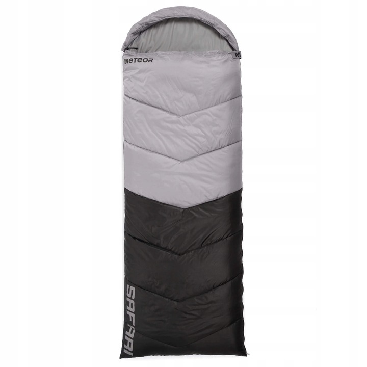 ŚPIWÓR TURYSTYCZNY KOŁDRA Z KAPTUREM PODUSZKĄ SAFARI METEOR lewy 190+30x80