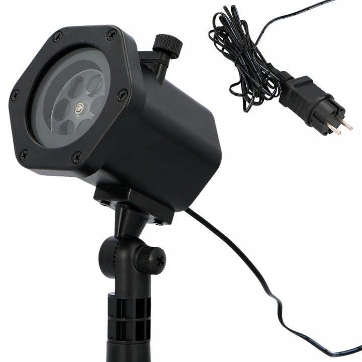 Projektor LASEROWY + świąteczny LED reflektor RZUTNIK 12 KART 6W 48 WZORÓW