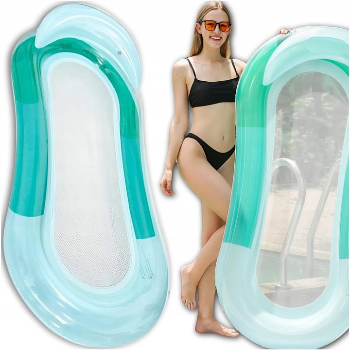 MATERAC DMUCHANY DO PŁYWANIA PONTON PŁYWAJĄCY DO BASENU NAD WODĘ 160X75 cm