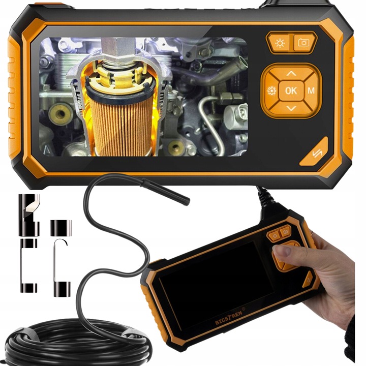 KAMERA INSPEKCYJNA ENDOSKOP 5M USB + WYŚWIETLACZ FULL HD