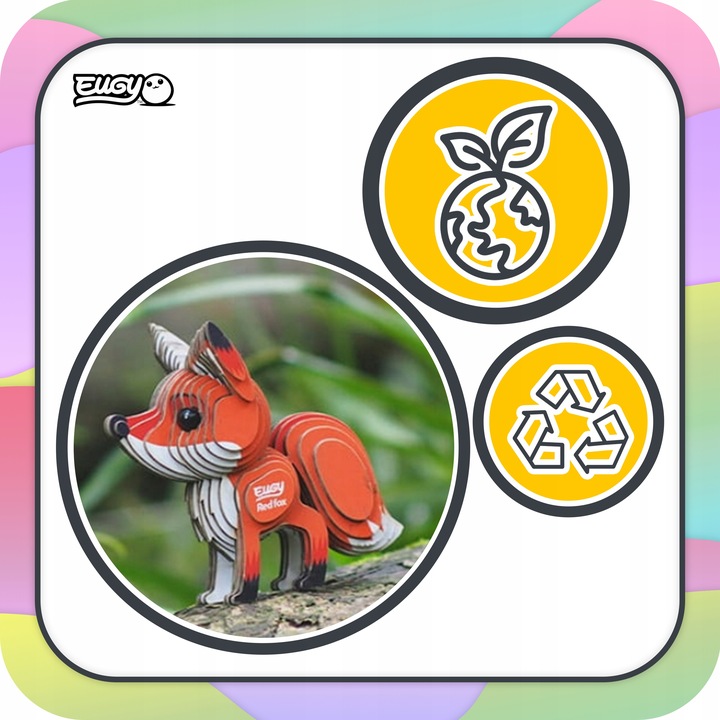 Lis Eugy. Eko Układanka Puzzle 3D