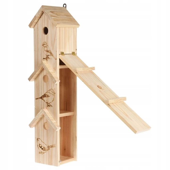 Budka Lęgowa dla Ptaków Drewniana Potrójna Domek PROGARDEN