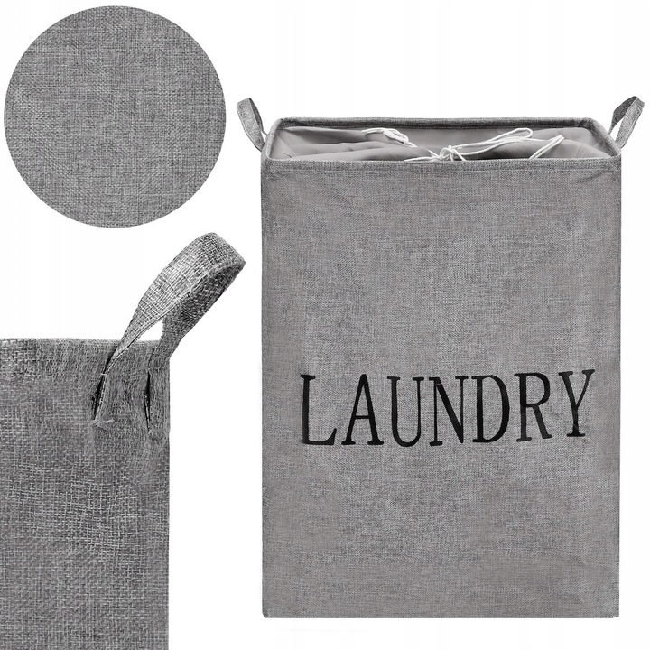 KOSZ NA PRANIĘ BIELIZNĘ POJEMNIK WOREK 81L SKŁADANY ORGANIZER DUŻY XXL