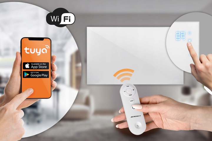 Grzejnik na podczerwień promiennik 720W panel grzewczy pilot WiFi aplikacja