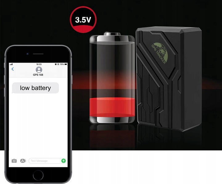LOKALIZATOR GPS TK108B MAGNES PODSŁUCH ŚLEDZENIE TRACKER APP 10000mAh