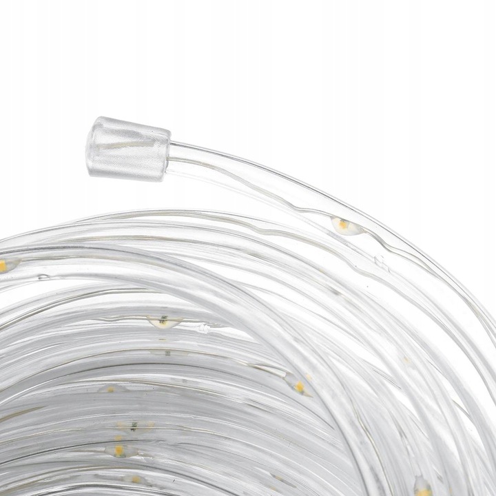 Lampki choinkowe na zewnątrz wąż na baterie z pilotem 12m - biały zimny