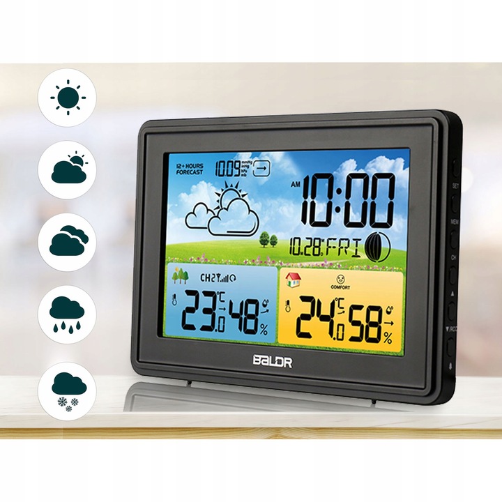 BEZPRZEWODOWA STACJA POGODY POGODOWA HIGROMETR