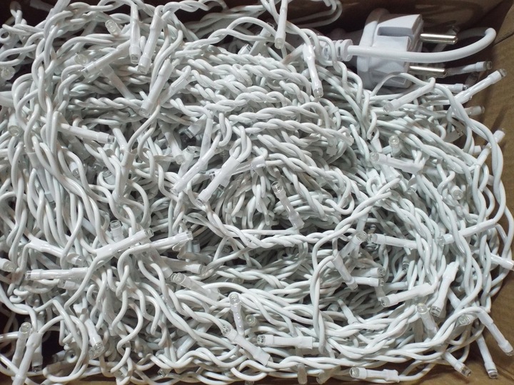 LAMPKI KURTYNA GĘSTE SOPLE CIEPŁO BIAŁE 1000 LED 25 m + FLASH ZIMNO BIAŁY