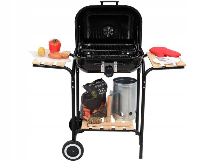 GRILL WĘGLOWY REGULACJA RUSZTU 45X40CM