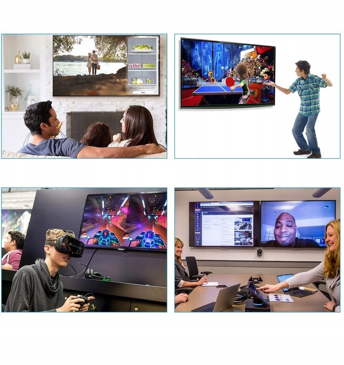 Kabel Adapter USB-C Thunderbolt 3 4 do DisplayPort 1.4 8K 5K 4K 240Hz