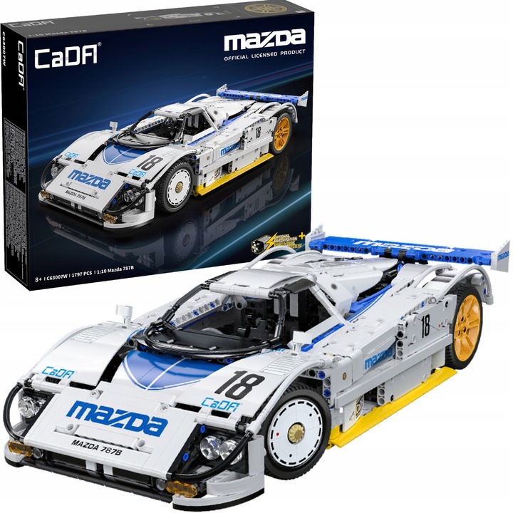 KLOCKI CADA MAZDA 787B AUTO SPORTOWE 50 CM 1:10 WYŚCIGÓWKA 1797 ELEMENTÓW