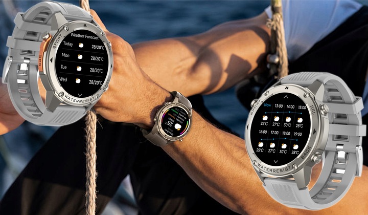 ZEGAREK MĘSKI SMARTWATCH GPS ROZMOWY MENU PL WODOODPORNY SPORT SMART WATCH