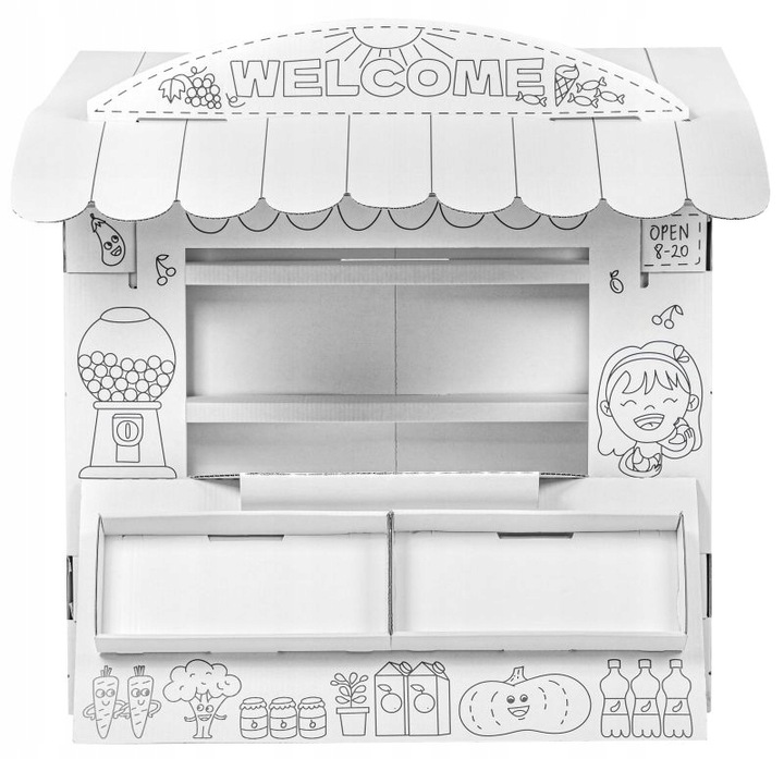 Kartonowy Domek do malowania i samodzielnego złożenia Stragan Tektorado