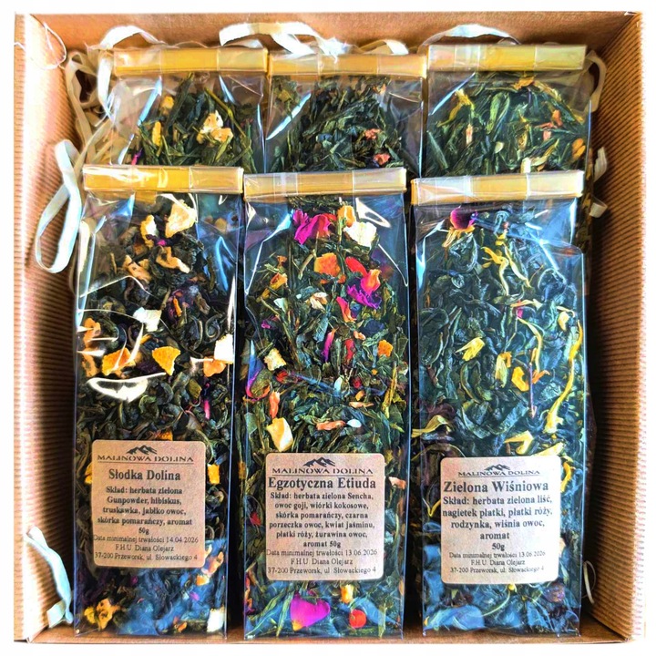 Duży Kosz Zestaw Prezentowy 6 Zielonych Herbat Dla Nauczycieli Koniec Roku