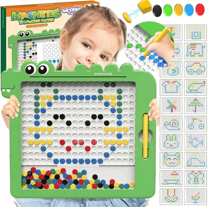 TABLICA MAGNETYCZNA MagPad MONTESSORI DINOZAUR DINOBOARD MAGNETYCZNE WOOPIE
