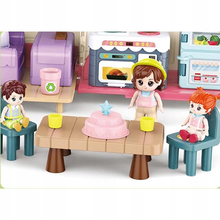 SAMOCHÓD TURYSTYCZNY KAMPER ZESTAW KEMPINGOWY FIGURKI DOMEK PIKNIK MELODIE