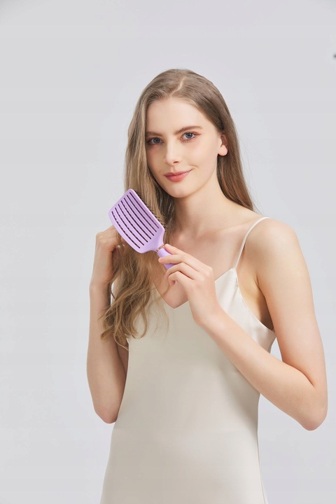 Szczotka do włosów Długich, Gęstych, Prostych, Kręconych, Suchych Fioletowa