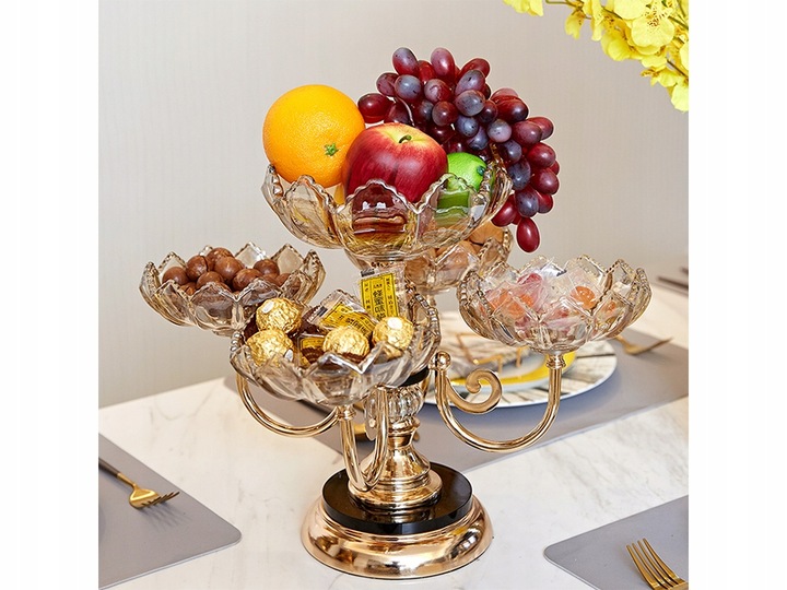 PIĘTROWA PATERA NA CIASTO OWOCE SŁODYCZE OBROTOWA ELEGANCKA DESIGN LOOK