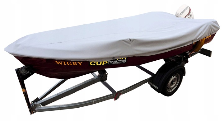 Pokrowiec plandeka osłona przykrycie na łódź łódkę wędkarską 110g 360-390cm