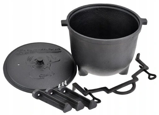 KOCIOŁEK ŻELIWNY STOJĄCY 11L MYŚLIWSKI WĘGIERSKI ROSSNER GARNEK NA OGNISKO