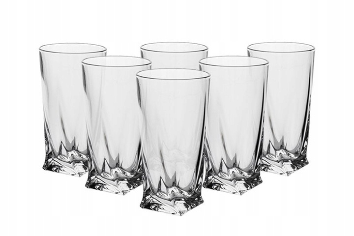 BOHEMIA QUADRO Szklanki 350 ml 6 sztuk