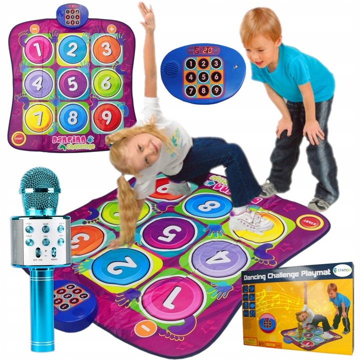 MATA MUZYCZNA do TAŃCZENIA TAŃCA + MIKROFON KARAOKE GŁOŚNIK BLUETOOTH 2W1