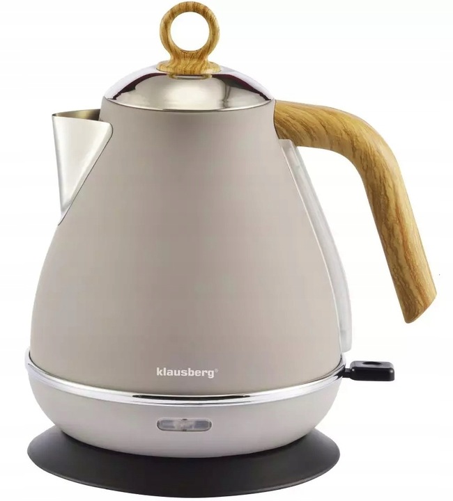 Czajnik elektryczny Bezprzewodowy OBROTOWY 1,7 L Stalowy KLAUSBERG BEŻOWY