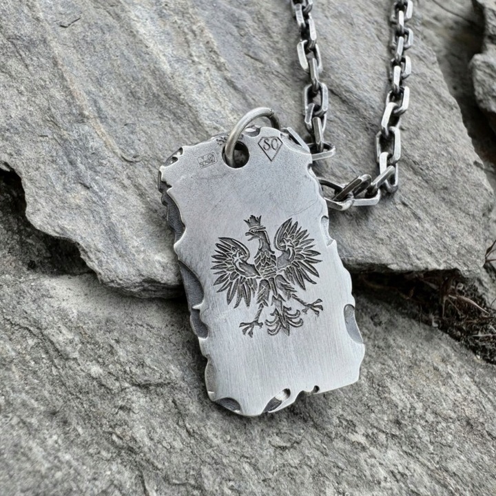 Unikatowy nieśmiertelnik Raw Edge Twój grawer s925 zawieszka na łańcuszek