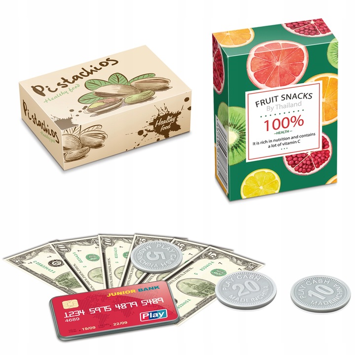 DUŻA KASA FISKALNA Sklepowa DLA DZIECI KALKULATOR Skaner KOSZYK MATADI AKC