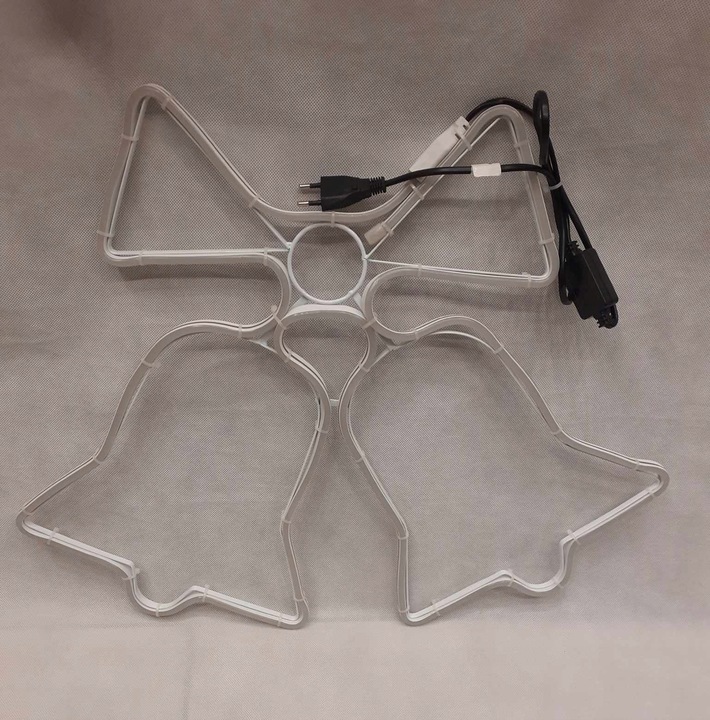 HIT! OZDOBA ŚWIĄTECZNA DZWONKI ZIMNY BIAŁY NEON