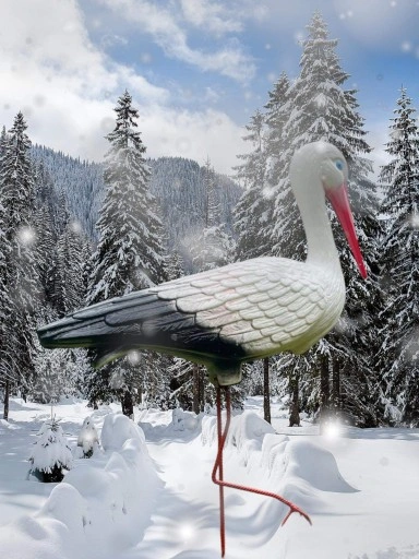BOCIAN OGRODOWY STOJĄCY FIGURKA DO OGRODU PTAK WBIJANY DUŻY