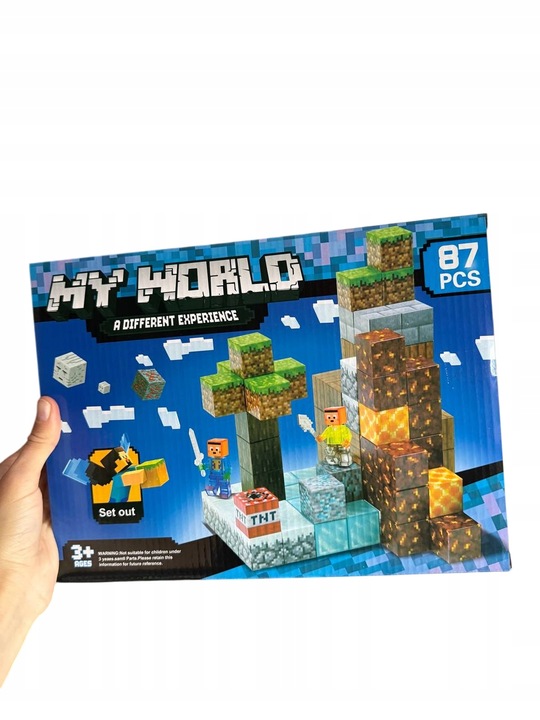 Klocki Magnetyczne 87 el. w Stylu Minecraft dla Dzieci 3+