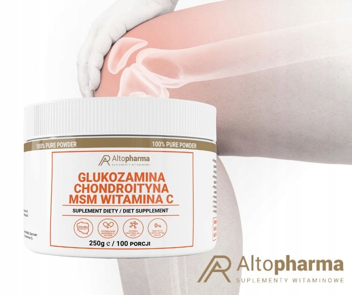 GLUKOZAMINA CHONDROITYNA MSM WITAMINA C KOŚCI 250g