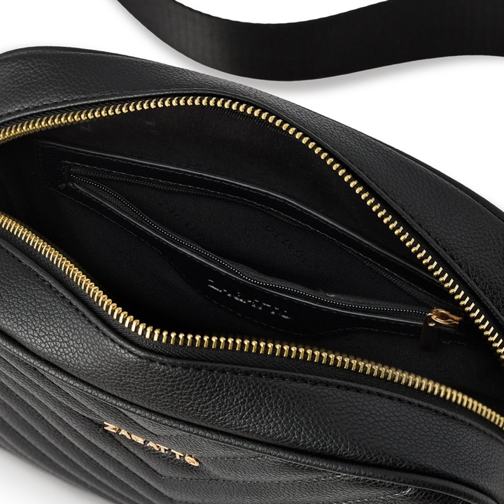 Torebka damska ekoskóra crossbody pikowana V szeroki pasek na ramię ZAGATTO